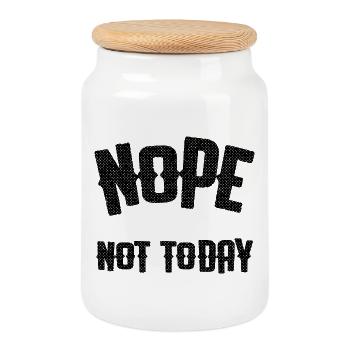 Nope not today - Cookie Jar with Wooden Lid - white - Front