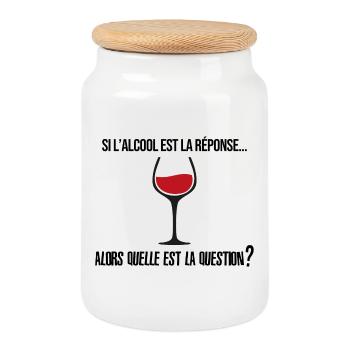 Si l'alcool est la réponse... - Boîte à biscuits avec couvercle en bois - blanc - Devant