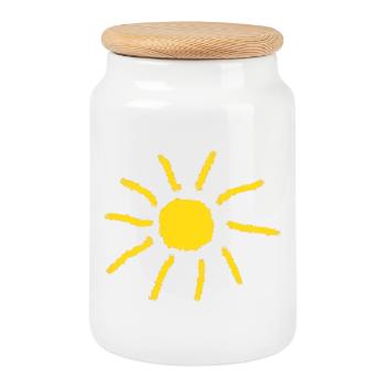 Sonne Sommer Urlaub Geschenk - Keksdose mit Holzdeckel - Weiß - Vorne