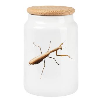 Mantis - Cookie Jar with Wooden Lid - white - Front