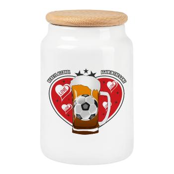 Alcohol in the game - Cookie Jar with Wooden Lid - white - Front