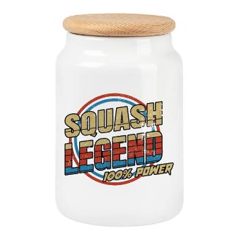 Squash Legende - Keksdose mit Holzdeckel - Weiß - Vorne