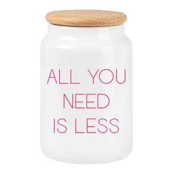 Minimalismus - Alles, was Sie brauchen, ist weniger - Keksdose mit Holzdeckel - Weiß - Vorne