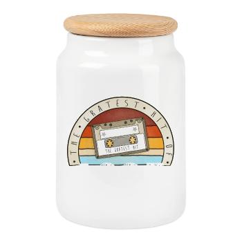 Gratest Hit of 1993 - 30e anniversaire, né en 93 - Boîte à biscuits avec couvercle en bois - blanc - Devant