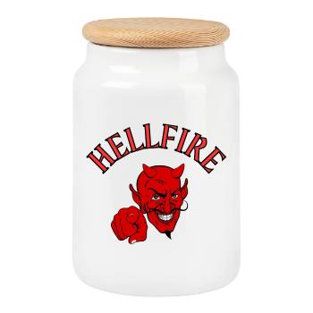 Devil, Satan, Devil, Hellfire - Cookie Jar with Wooden Lid - white - Front