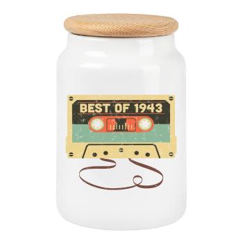 Best of 1943 80. Geburtstag Genial 80 Jahre alt - Keksdose mit Holzdeckel - Weiß - Vorne