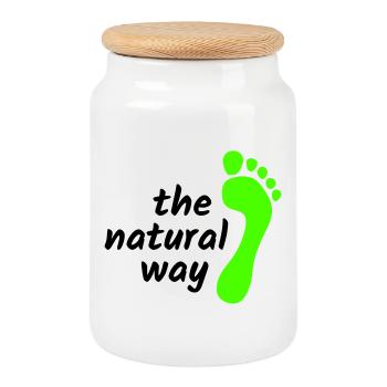 barfuß - the natural way 2023 - Keksdose mit Holzdeckel - Weiß - Vorne
