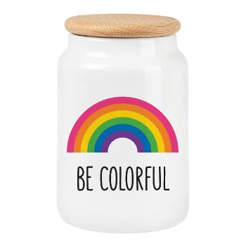 Pride Month LGBTQ - Be Colorful - Cookie Jar with Wooden Lid - white - Front