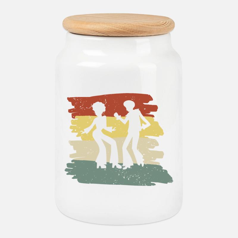 Regenbogen Tanzsilhouette - Keksdose mit Holzdeckel - Weiß