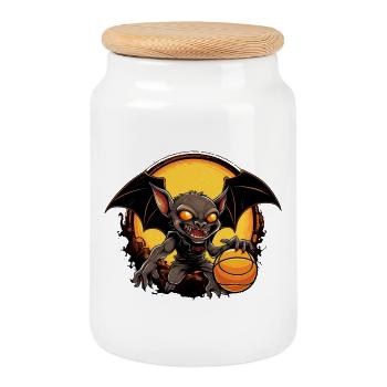 Basketball Bat - Cookie Jar with Wooden Lid - white - Front