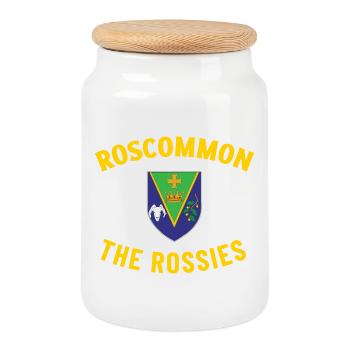 Roscommon The Rossies with their Crest - Cookie Jar with Wooden Lid - white - Front