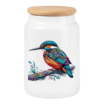 Eisvogel - Keksdose mit Holzdeckel - Weiß - Vorne
