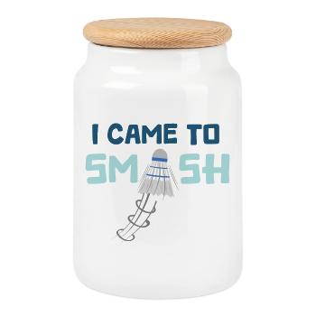 I came to smash - Boîte à biscuits avec couvercle en bois - blanc - Devant