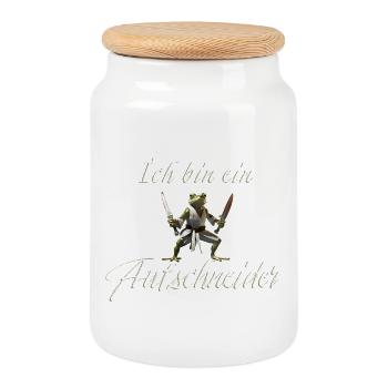 Je suis un fanfaron - Boîte à biscuits avec couvercle en bois - blanc - Devant