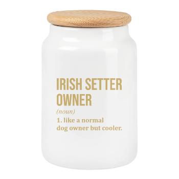 Setter irlandais - Boîte à biscuits avec couvercle en bois - blanc - Devant