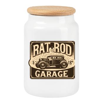 Ratsking Ratlook Shirt – Rustic Custom Style - Cookie Jar with Wooden Lid - white - Front