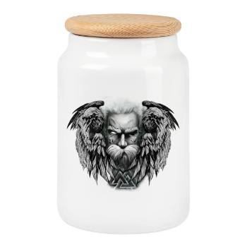 Odin v2 - Boîte à biscuits avec couvercle en bois - blanc - Devant