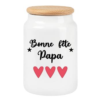 HAPPY FATHER'S DAY. DAD - Cookie Jar with Wooden Lid - white - Front