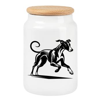 Galgo - Keksdose mit Holzdeckel - Weiß - Vorne