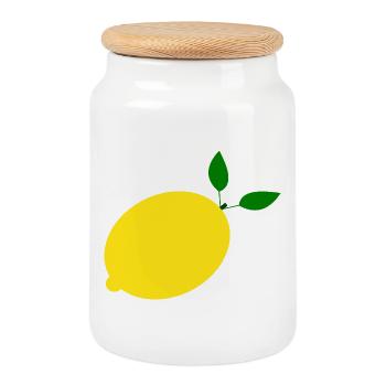 Lemon Lime Lime - Cookie Jar with Wooden Lid - white - Front