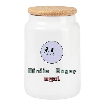 Yardage, bogey, it doesn't matter - Cookie Jar with Wooden Lid - white - Front