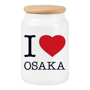 J’ADORE OSAKA - Boîte à biscuits avec couvercle en bois - blanc - Devant