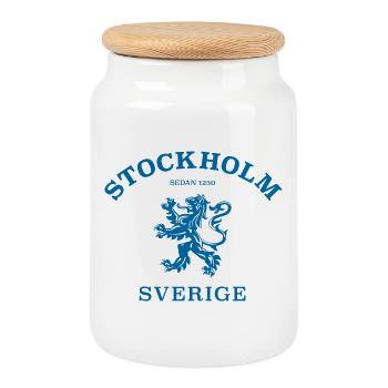STOCKHOLM Sverige Suède - Boîte à biscuits avec couvercle en bois - blanc - Devant