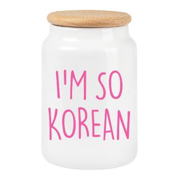 I'M SO KOREAN Koreanisch Korea - Keksdose mit Holzdeckel - Weiß - Vorne