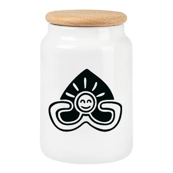 Relax and Smile - Keksdose mit Holzdeckel - Weiß - Vorne