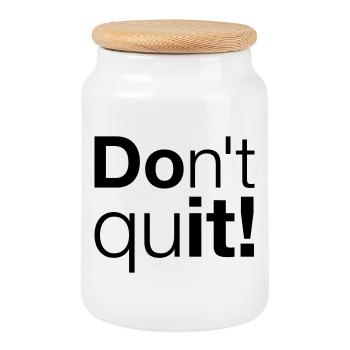 Motivation Don't quit do it - Keksdose mit Holzdeckel - Weiß - Vorne