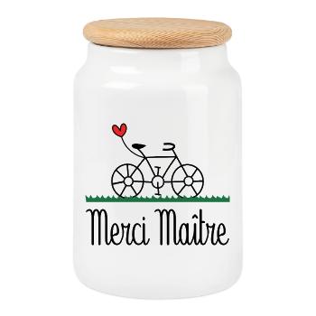 MEISTER. MEISTER. VIELEN DANK. DANKE, MEISTER. MEISTER - Keksdose mit Holzdeckel - Weiß - Vorne