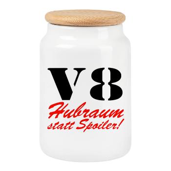 V8 displacement instead of spoiler ......................... - Cookie Jar with Wooden Lid - white - Front