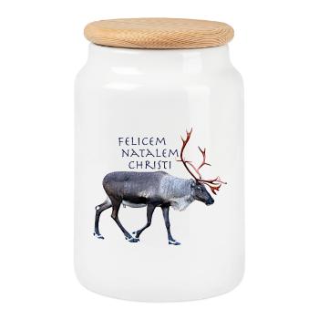Felisem Natalem Christi - Boîte à biscuits avec couvercle en bois - blanc - Devant