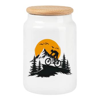VTT - Boîte à biscuits avec couvercle en bois - blanc - Devant