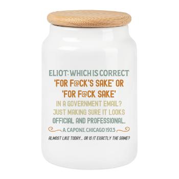 T-shirt humoristique de citation par e-mail du gouvernement - Boîte à biscuits avec couvercle en bois - blanc - Devant