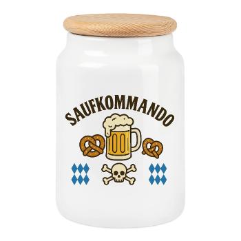 Booze Squad / Team Saying Shirt - Cookie Jar with Wooden Lid - white - Front