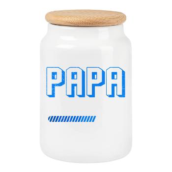 Expectant Father DAD IN CONSTRUCTION 2026 Funny - Cookie Jar with Wooden Lid - white - Front