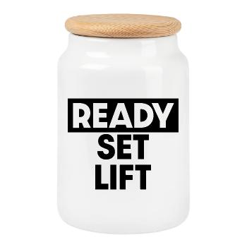 Ready Set Lift - Keksdose mit Holzdeckel - Weiß - Vorne