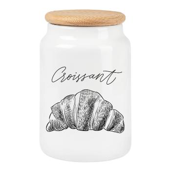 Croissant II - Boîte à biscuits avec couvercle en bois - blanc - Devant