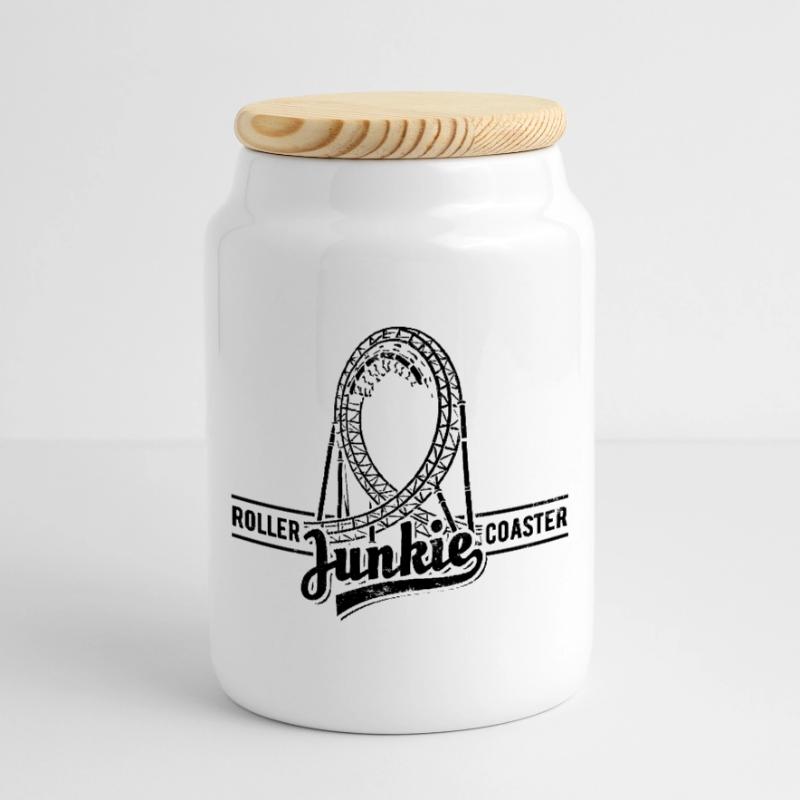 Rollercoaster Junkie - Roller Coaster - Looping Cookie Jar with Wooden Lid