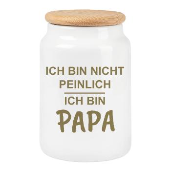 Daddy, teenager, I'm not embarrassed, I'm daddy - Cookie Jar with Wooden Lid - white - Front