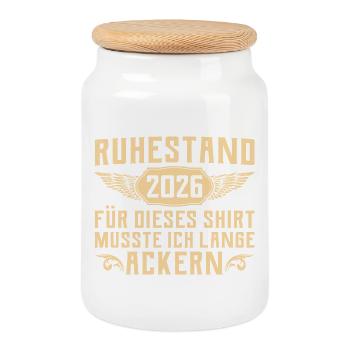 Rentner Abschied Kollege - Ruhestand 2026 - Keksdose mit Holzdeckel - Weiß - Vorne