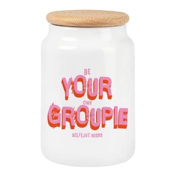 Be your own Groupie! Selbstliebe  - Keksdose mit Holzdeckel - Weiß - Vorne