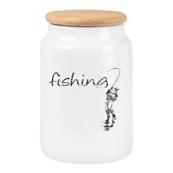 Fly fishing - Keksdose mit Holzdeckel - Weiß - Vorne