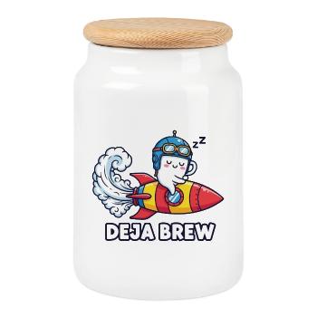 Carburant pour fusée - Boîte à biscuits avec couvercle en bois - blanc - Devant