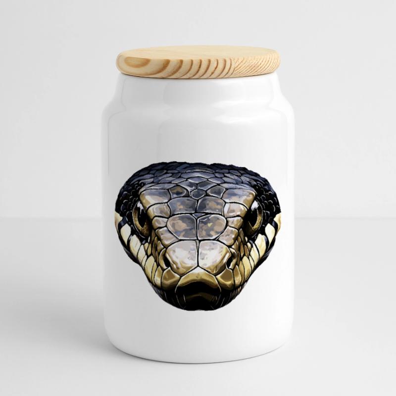 snake, python, cobra, rattlesnake, snakes Cookie Jar with Wooden Lid