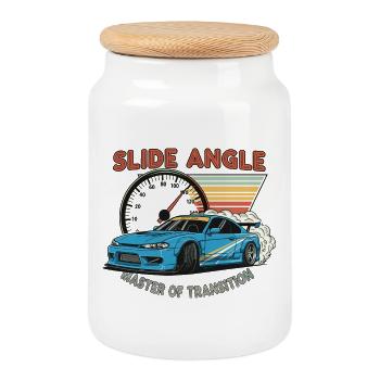 Angle de glissière : Maître de la transition - Boîte à biscuits avec couvercle en bois - blanc - Devant