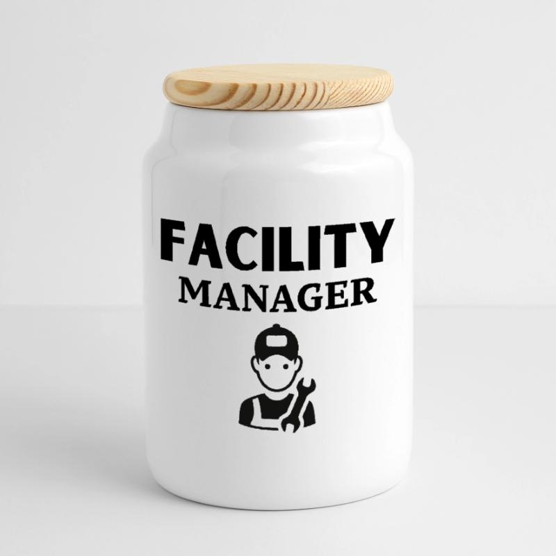 Mechanic Tool Pattern Design Cookie Jar with Wooden Lid
