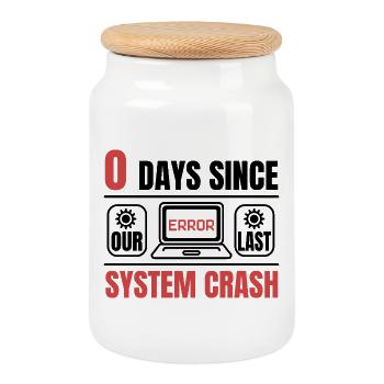 Techie 0 Days Since My Last Computer Crash - Keksdose mit Holzdeckel - Weiß - Vorne