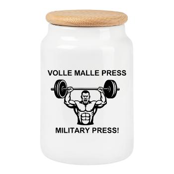 Motivation pour la musculation - Boîte à biscuits avec couvercle en bois - blanc - Devant